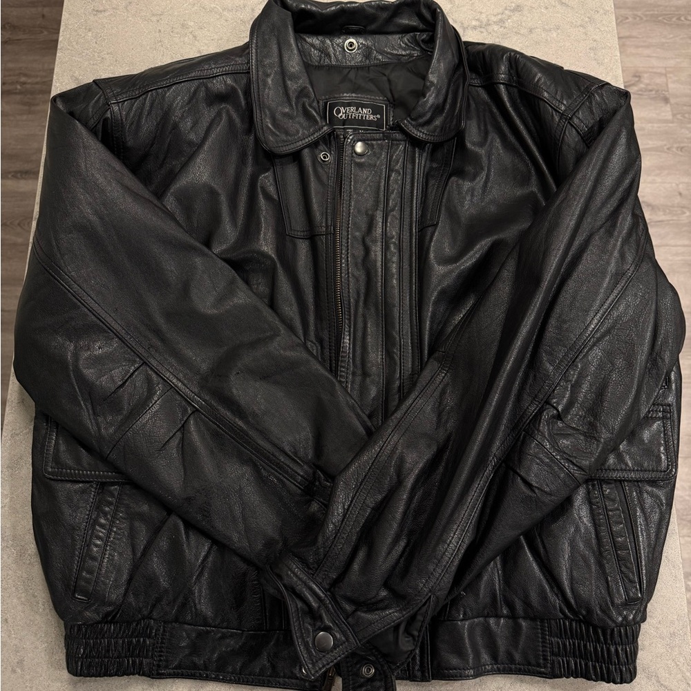 Vintage Leather Bomber Jacket
